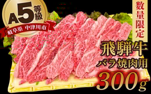 【数量限定!チルド(冷蔵)発送!】「飛騨牛」A5等級バラ 300g 鉄板焼き 網焼き 焼肉 バーベキュー BBQ F4N-1224岐阜県中津川市13000肉牛肉