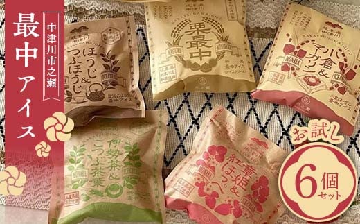 中津川市之瀬最中アイスお試し6個セット アイス アイスクリーム ジェラート 最中 最中アイス 贈答 家族パック バラエティパック バラエティセット 乳製品 お菓子 箱詰め セット商品 詰め合
