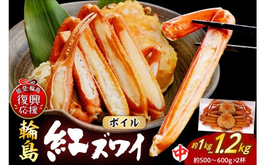 輪島産紅ズワイガニ ボイル姿(約500〜600g×2杯)石川県輪島市18000魚介・海産物カニ