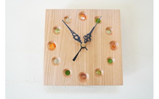 【B01】おはじき時計(タモ材)北海道士幌町23000衣類・装飾品・工芸品その他 装飾品・工芸品
