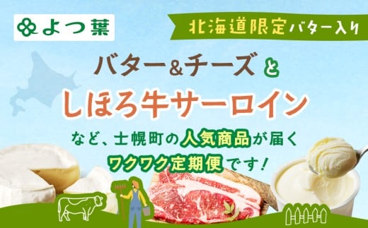 【定期便(全4回)】よつ葉と士幌牛サーロインのワクワク定期便 北海道 十勝 士幌町 【X27】北海道士幌町50000肉牛肉
