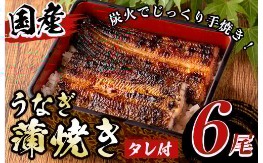 y512 国産!うなぎ蒲焼き(6尾・タレ付き) 国産 九州産 鹿児島県 宮崎県 鰻 ウナギ unagi うな重 うな丼 ひつまぶし うなじゅう 蒲焼 かばやき 無頭 魚 魚介類 土用 丑の日 タレ タレ付 おかず 惣