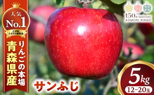 りんご【サンふじ】約5kg(12〜20玉)【2025年産・先行予約】★2025年12月中旬頃より順次発送予定★ 青森県三戸町産 りんご サンふじ 2025年産 先行予約 サンふじりんご 蜜入り 旬 甘い 青森県