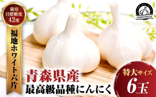【2025年産】にんにくのよしだ家 青森県産 にんにく 特大サイズ・6玉 福地ホワイト種 にんにく 青森県 にんにく 三戸町 R0407青森県三戸町16000野菜・きのこその他 野菜