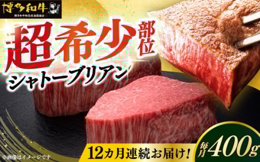 【レビューキャンペーン実施中!】 【全12回定期便】博多和牛 ヒレ シャトーブリアン 200g × 2枚《築上町》【久田精肉店】シャトーブリアン ステーキ ヒレステーキ 肉 お肉 高級 シャトーブ