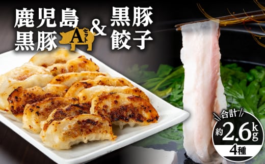 488-1 鹿児島黒豚2.4kg(バラ・肩ロース・モモ)+黒豚餃子 Aセット 黒豚 豚肉 しゃぶしゃぶ 餃子 肩ロース バラ モモ 鹿児島 鹿屋 KN038-002-01鹿児島県鹿屋市31000肉豚肉