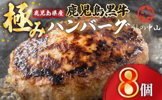 1104 鹿児島県産『鹿児島黒牛』極めたハンバーグ8個 KN050-001-03鹿児島県鹿屋市18000肉牛肉