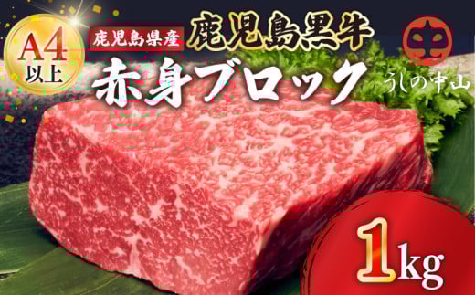 2236 黒毛和牛 赤身 ブロック 1kg【うしの中山】 KN050-006鹿児島県鹿屋市31000肉牛肉