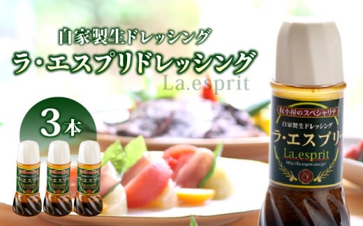 ドレッシング 和風 ラ・エスプリドレッシング280ml×3本 口コミで広まった自家製ドレッシング! 玉ねぎ たかの爪 椎茸 和風ドレッシング たれ 調味料 サラダ カルパッチョ【財宝】 KN021-033-0