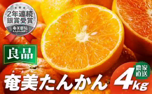 【2026年先行予約】農家直送 奄美たんかん 良品(家庭用) 4kg A067-001鹿児島県奄美市20000果物・フルーツみかん・柑橘類