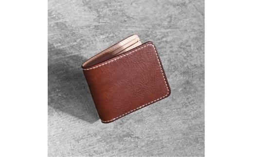 栃木レザー使用|やわらか本革二つ折り財布|Half wallet 02C|チョコ|minca(全6色)栃木県栃木市87000衣類・装飾品・工芸品財布