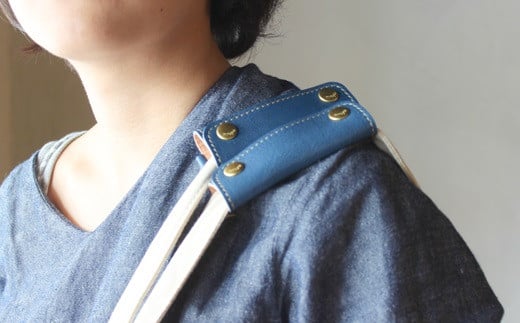 栃木レザー使用|バッグの本革持ち手カバー 2個セット|Handle cover|ブルー|minca(全7色)栃木県栃木市12000衣類・装飾品・工芸品鞄・バッグ