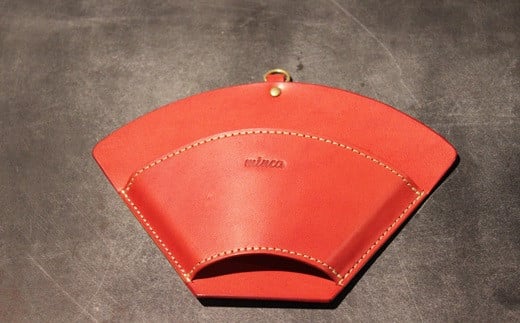 【minca】栃木レザーのコーヒーフィルターケース 自宅やキャンプシーンで ドリッパー のおともに/レッド 653【日用品 人気 おすすめ 】栃木県栃木市19000雑貨・日用品食器・グラス