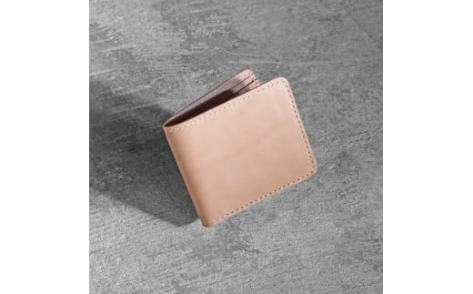 栃木レザー使用|滑らか本革二つ折り財布|Half wallet 01|タン|minca(全7色)栃木県栃木市80000衣類・装飾品・工芸品財布