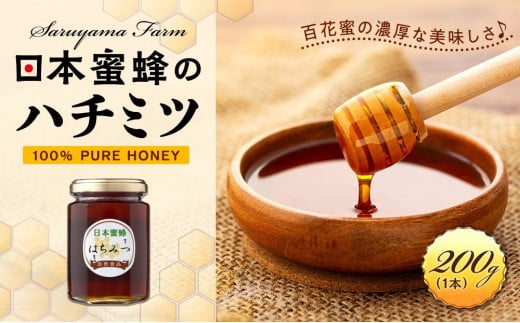 日本蜜蜂のハチミツ100%!はちみつ(1本)  高級 自然食品 無添加 ニホンミツバチ栃木県栃木市11000鍋セット・総菜・加工食品ジャム・はちみつ