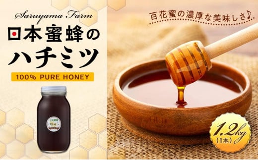 日本蜜蜂のハチミツ100%!はちみつ1.2kg  高級 自然食品 無添加 ニホンミツバチ栃木県栃木市43000鍋セット・総菜・加工食品ジャム・はちみつ