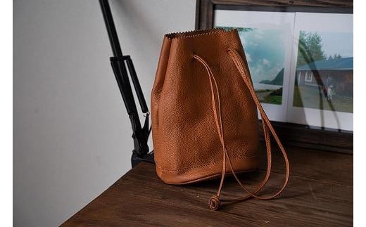 【レザー巾着】Drawstring bag カラー:Red Brown【かばん ファッション 人気 おすすめ 】栃木県栃木市69000衣類・装飾品・工芸品鞄・バッグ