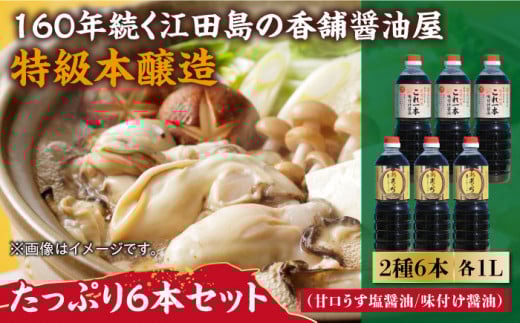 あまくちうす塩醤油・これ一本味付け醤油 6本 セット 大容量 醤油 うす塩 健康 濃口 和食 醤油 しょう油 しょうゆ お醤油 セット 詰め合わせ 調味料 大豆 発酵食品 刺身 煮物 だし だし醤油