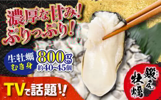 【1月24日(土)着】テレビで話題!【生牡蠣】【着日指定可能】ミルキーな甘みと濃厚なうまみ!身が引き締まったプリップリの むき身 800g カキ 広島 かき カキフライ 料理 鍋 江田島市/有