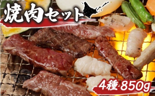 大畠精肉店 の 焼肉セット(計4種×850g) | オンライン 申請 ふるさと納税 北海道 新十津川 焼肉セット 焼き肉セット カルビ サガリ タン ホルモン 食べ比べ 食べ比べセット 焼き肉 BBQ バー