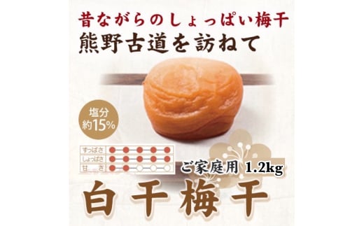 紀州南高梅 白干梅干し 1.2kg ご家庭用 【US18】【uts025】和歌山県由良町13000鍋セット・総菜・加工食品漬物・梅干・キムチ