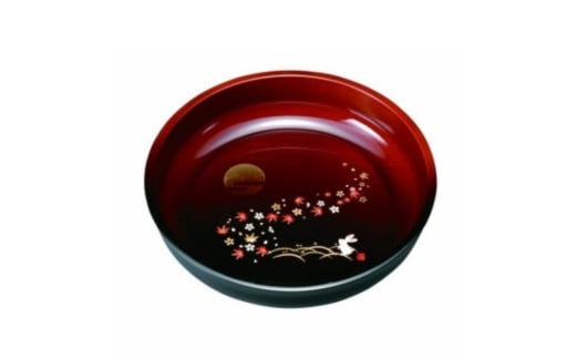 8.0寸 菓子鉢 杢塗分け 春秋月うさぎ【YG69】【yma306】和歌山県由良町18000雑貨・日用品食器・グラス