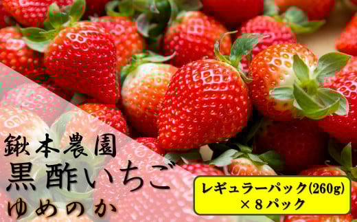 OC-5 鍬本農園の黒酢いちご(ゆめのか) レギュラーパック 260g×8パック佐賀県太良町23000果物・フルーツいちご