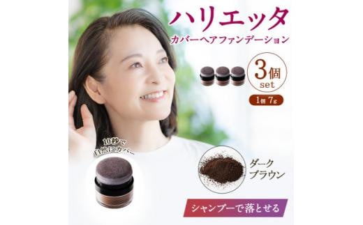 ハリエッタ カバーヘアファンデーション(ダークブラウン)3セット 兵庫県 西宮市兵庫県西宮市19000雑貨・日用品化粧水・乳液・美容品