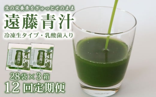 【12ヶ月定期便】 遠藤青汁 【生】 冷凍 3箱 8.4kg(100g×84袋) | 健康 美容 乳酸菌 国産 ケール ビタミン ミネラル 食物繊維 冷凍 ロングセラー お試し青汁 遠藤青汁 新鮮 高知県 南国市高知県南