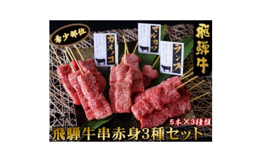 飛騨牛串赤身三種セット【1433226】岐阜県養老町65000肉牛肉