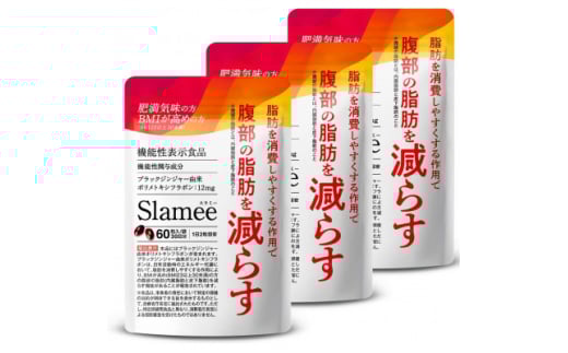 サプリメント 機能性表示食品 Slamee スラミー お腹の脂肪と皮下脂肪を減らす 3袋(3ヶ月分)【1495306】岐阜県養老町15000鍋セット・総菜・加工食品その他 鍋セット・総菜・加工食品