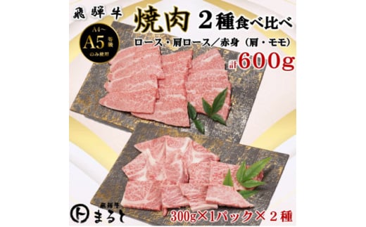 <飛騨牛>焼き肉2種食べ比べセット各300g入 合計600g【1614115】岐阜県養老町20000肉牛肉