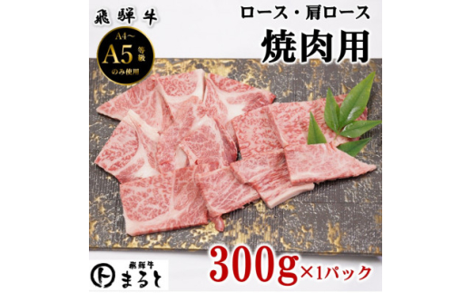 <飛騨牛>ロース・肩ロース焼き肉 300g(牛脂付き)【1619907】岐阜県養老町11000肉牛肉