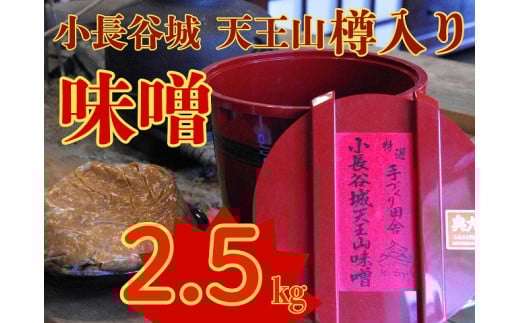 11-62 奥大井名産「小長谷城 天王山味噌」2.5kg 樽入り静岡県川根本町11000調味料・油味噌