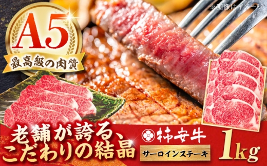 【2026年1月発送】最高級A5等級 三重県産黒毛和牛 柿安牛 サーロインステーキ 計1kg(200g×5枚)/ 牛肉 サーロインステーキ さーろいんすてーき 国産和牛 サーロインa5 冷蔵 サーロイン ステー