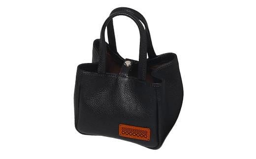 「三嶋柄入り」 ハンドメイド 牛革 ミニバッグ(小)<黒> ミニバッグ やわらかい 牛革 裏地 は 綿 を使用 かわいい コンパクト ハンドメイド おしゃれ レディース シンプル 贈り物 ギフト プ