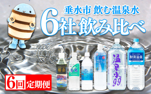 H8-4502/【6ヶ月定期便】垂水市 温泉水 6社飲み比べ鹿児島県垂水市87000お茶・飲料水・ミネラルウォーター