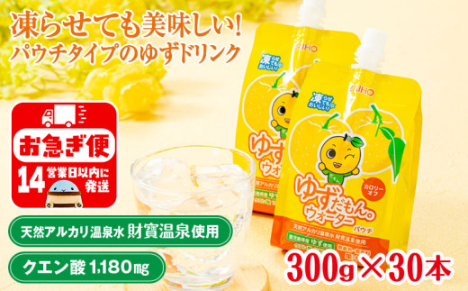 A1-22487/ゆずドリンク 300g×30本 パウチ ゆずだもん。ウォーター鹿児島県垂水市10000お茶・飲料果汁・野菜飲料