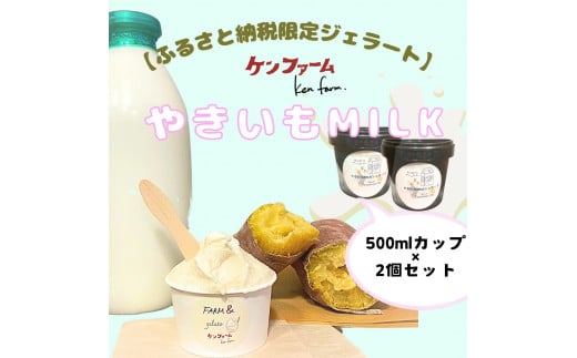 A1-7003/【ふるさと納税限定品】やきいもMILK アイスクリーム 500ml×2個鹿児島県垂水市15000菓子・スイーツアイス・ジェラート