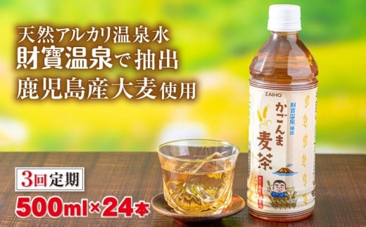 B2-22127/【3回定期】かごんま麦茶 500ml×24本鹿児島県垂水市21000お茶・飲料お茶
