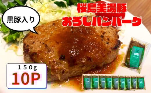 A1-0442/鹿児島県産 桜島美湯豚 おろしソース ハンバーグ 150g×10個鹿児島県垂水市14000肉豚肉