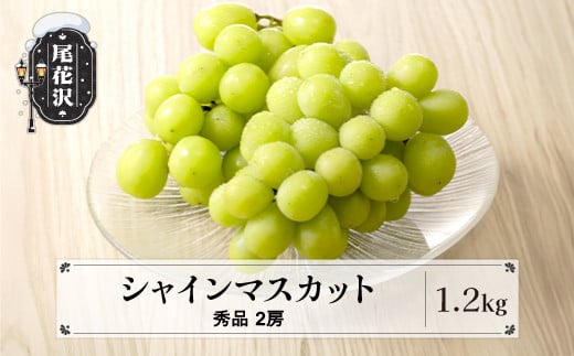 シャインマスカット 秀品 1.2kg 2房 令和8年産 2026年産  フルーツ 果物 ぶどう 山形県 旬 デザート 皮ごと食べられる ※沖縄・離島への配送不可  ns-busmx1200-b山形県尾花沢市17000果物・フルーツ