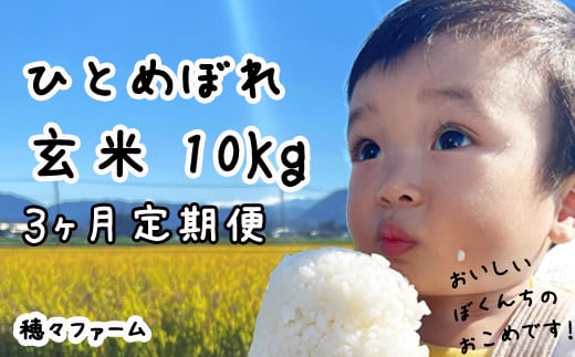 【新米予約受付】令和7年度産 ひとめぼれ 玄米10kg 3ヶ月定期便 / 岩手県産 国産 雫石町 産 農家 直送 産地 直送 米 こめ コメ ごはん ライス らいす ご飯 穂々ファーム岩手県雫石町84000米・