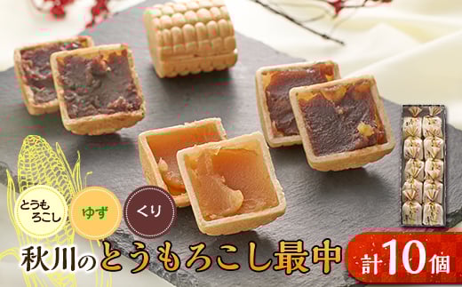 秋川のとうもろこし最中(10個入)<お茶ぞっぺの中島屋(あきる野の匠)>【1508506】東京都あきる野市7000菓子・スイーツその他 和菓子