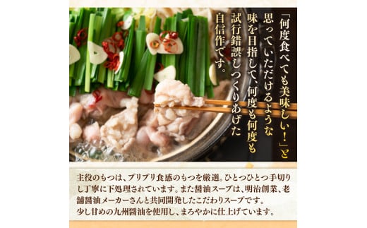 【毎月定期便】博多醤油もつ鍋 3〜4人前セット 全6回 AO108福岡県粕屋町58000鍋セット・総菜・加工食品カレー・シチュー