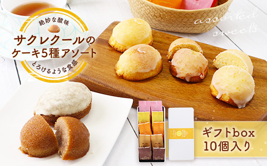 ケーキ5種アソート ギフトbox 10個入り BJ005福岡県粕屋町10000菓子・スイーツケーキ・カステラ