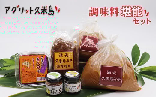 【アグリット久米島】調味料堪能セット みそ 味噌 油味噌 あんだみすー 味噌汁 にんにく ガーリック ラー油 ブレンド シークヮーサー 手づくり 米麹 自然熟成 胡椒 コショウ 受賞 辛味 セッ