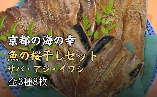 京都の海の幸 魚の桜干しセット 8枚 ( サバ アジ イワシ ) みりん干し 桜干 セット 干物 鯖 鯵 鰯 魚介 おつまみ おかず 冷蔵 やまいち 人気 お歳暮 お中元 ギフト プレゼント 贈答 贈答用 宮津
