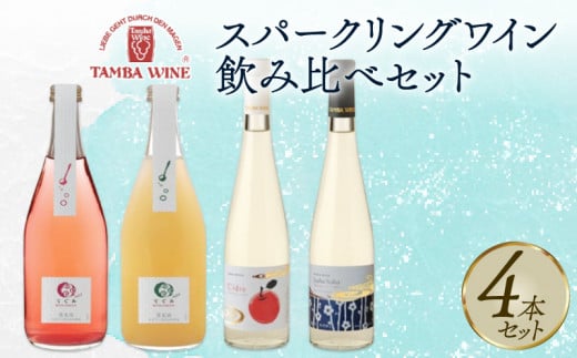 スパークリングワイン飲み比べ 4本セット(日本ワイン スパークリングワインセット ワイン セット スパークリング 発泡ワイン フルーツワイン 梅ワイン りんご シードル 酸化防止剤無添加