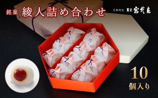銘菓 綾人詰め合わせ 10個入り 京都 綾部 和菓子 贈り物 ギフト 贈答 化粧箱 梅 白あん 手作り おもち 南高梅 餅菓子 プレゼント スイーツ デザート 菓子京都府10000菓子・スイーツその他 和菓